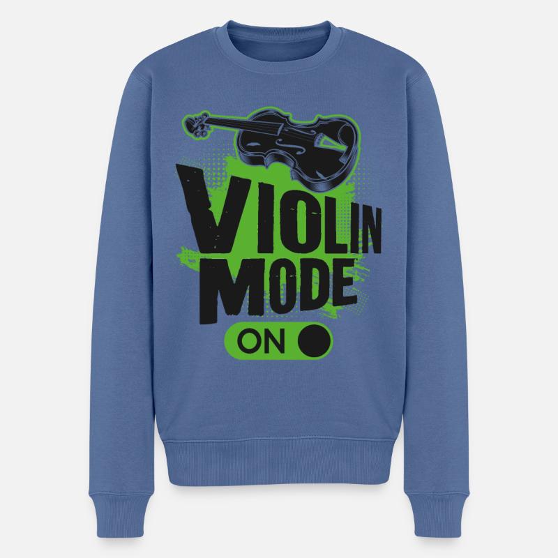 Violin Violinist Violin Mode On - Männer Premium Bio Pullover - Taubenblau