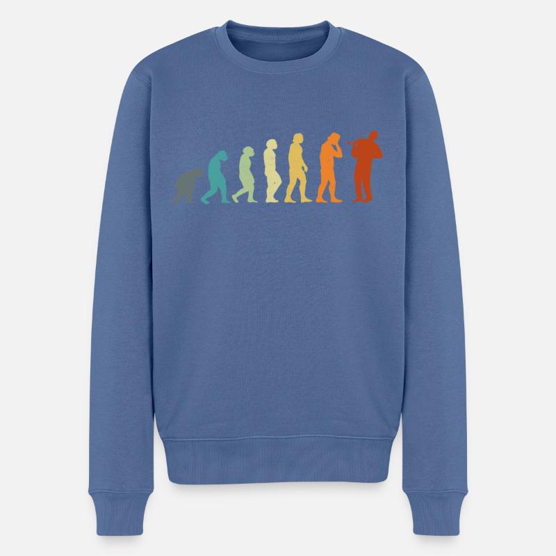 Violon Violoniste Evolution Retro - Pull Premium bio Homme - bleu pigeon