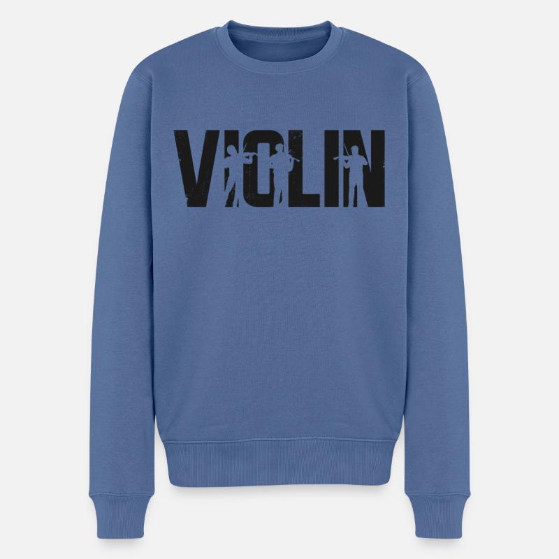 Violin Violinist Violin - Männer Premium Bio Pullover - Taubenblau
