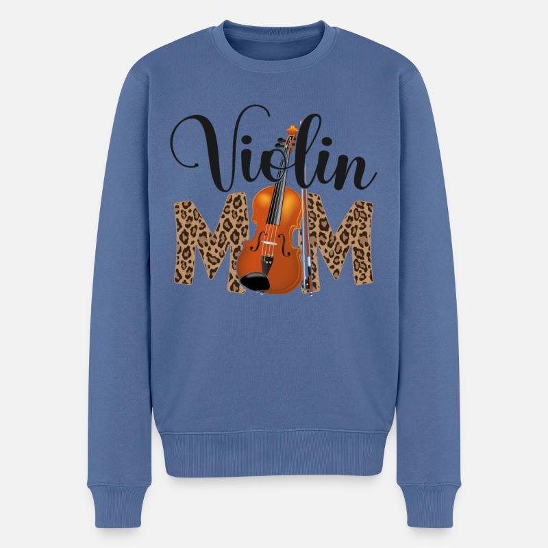 Violon Violoniste Maman Guépard - Pull Premium bio Homme - bleu pigeon