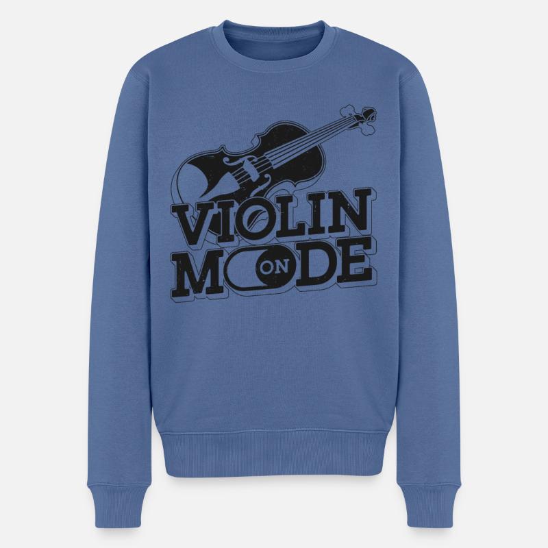 Violon Violoniste Mode Violon On - Pull Premium bio Homme - bleu pigeon