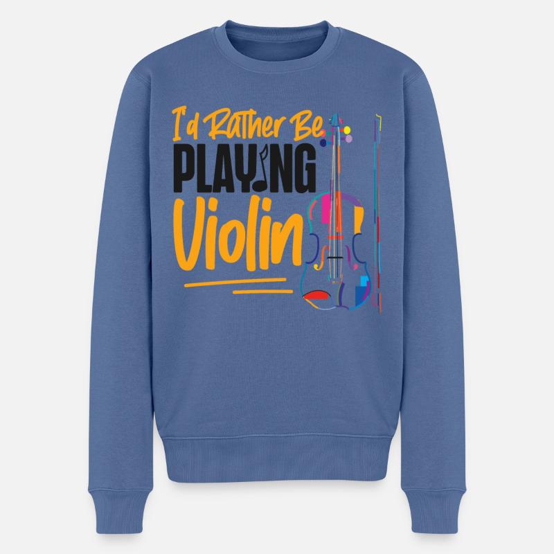 Violoniste Je préfère être - Pull Premium bio Homme - bleu pigeon