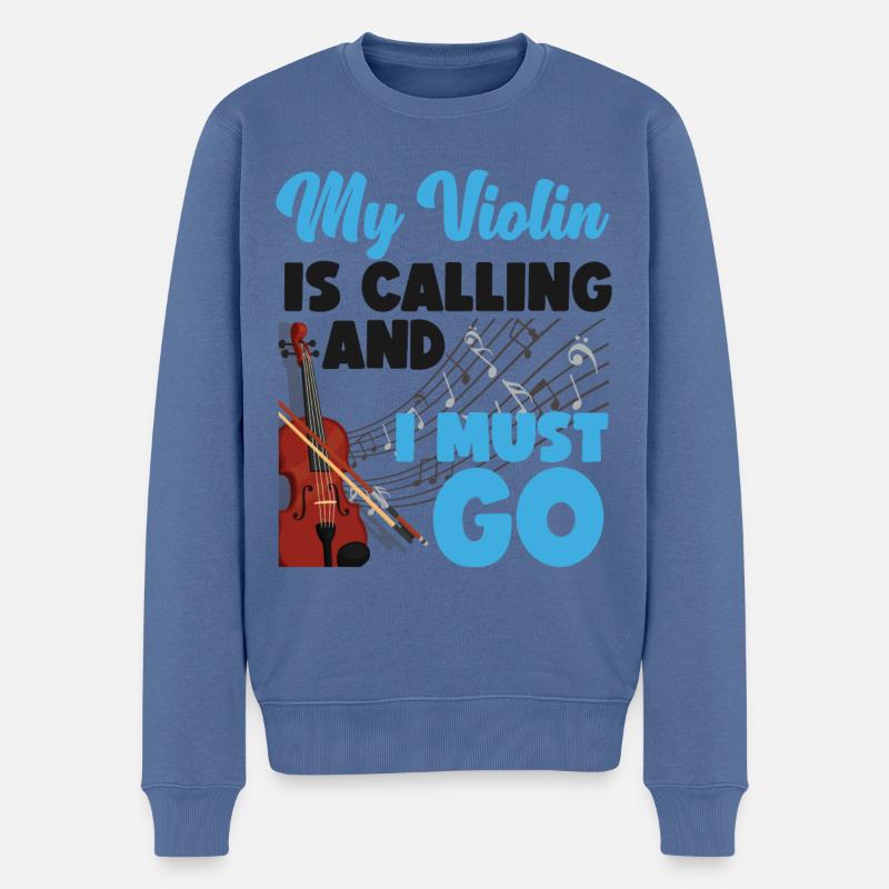 Violoniste mon violon est - Pull Premium bio Homme - bleu pigeon