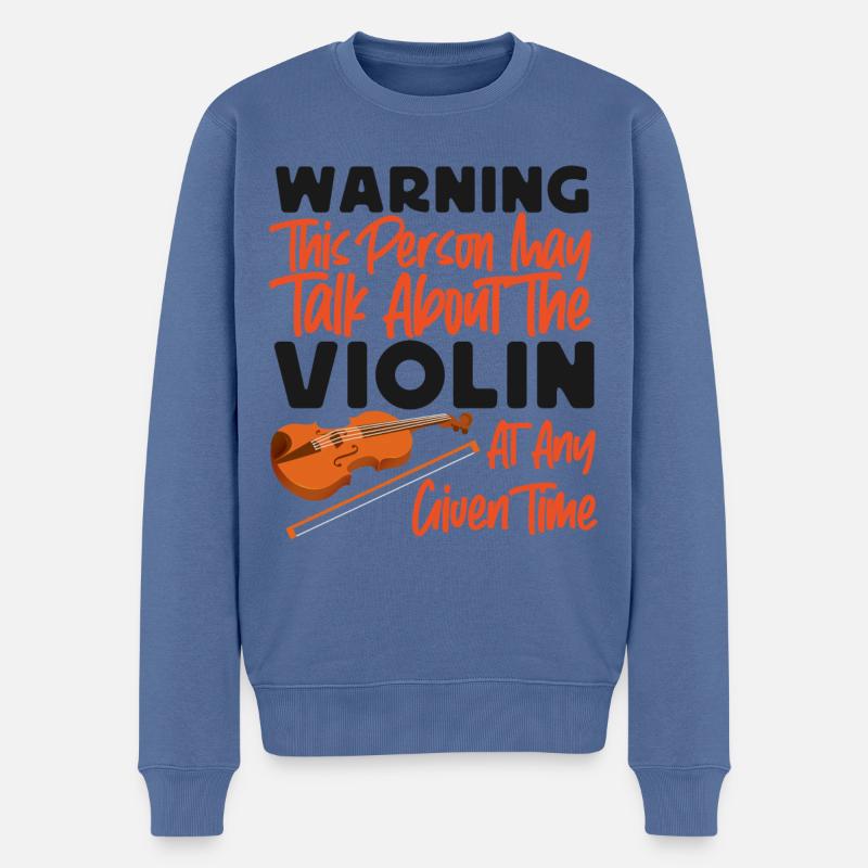 Violoniste Violoniste Avertissement - Pull Premium bio Homme - bleu pigeon
