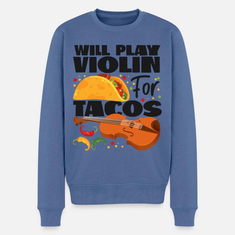 Le violoniste Taco jouera - Pull Premium bio Homme - bleu pigeon
