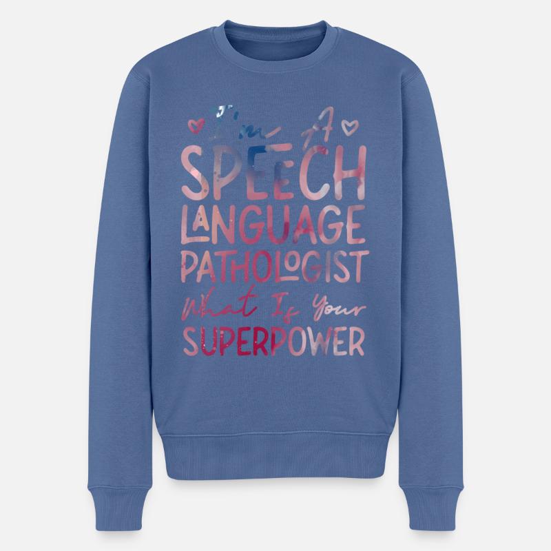 Speech Therapist Therapy Assistant - Männer Premium Bio Pullover - Taubenblau