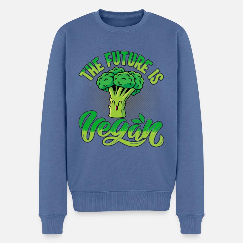 The future is vegan - Männer Premium Bio Pullover - Taubenblau