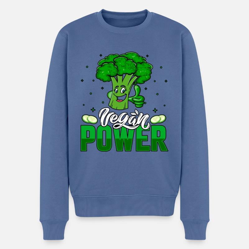 Vegan power - Männer Premium Bio Pullover - Taubenblau