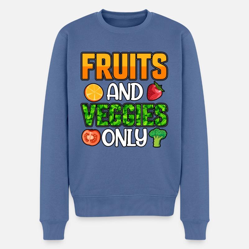 Fruits et légumes seulement - Pull Premium bio Homme - bleu pigeon