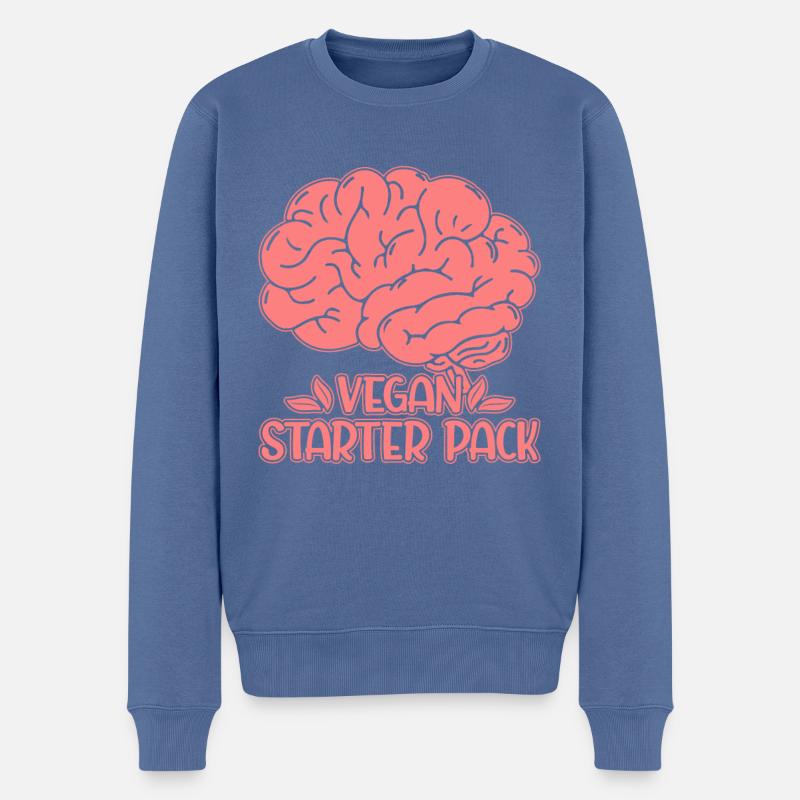 Vegan starter pack - Männer Premium Bio Pullover - Taubenblau