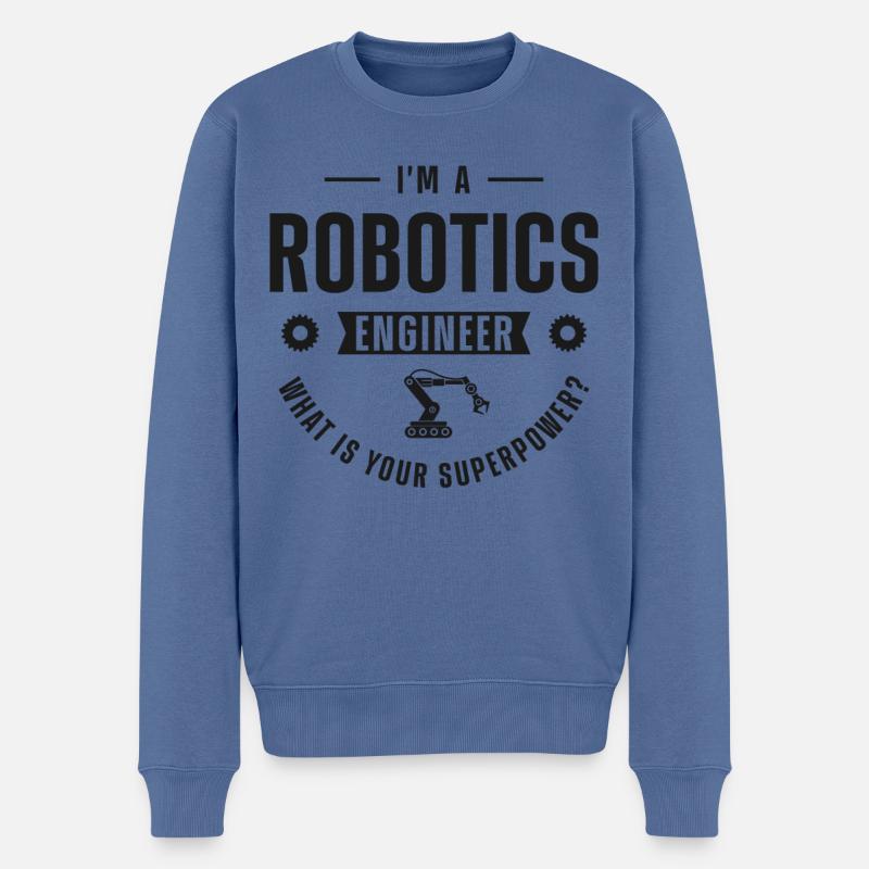 Robot Robotics Engineer I'm A - Männer Premium Bio Pullover - Taubenblau
