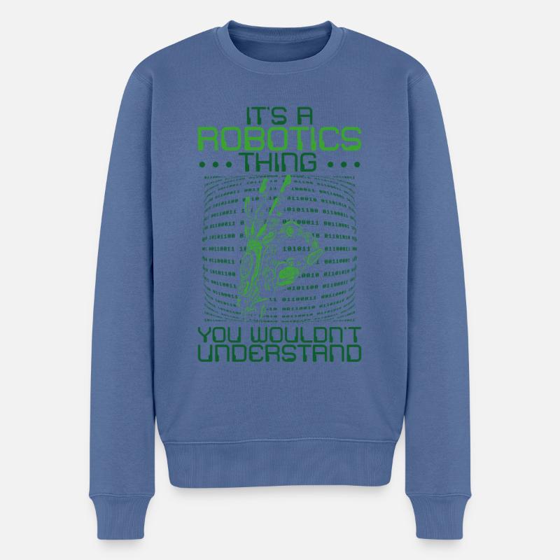 Robot Robotics Engineer It's A - Männer Premium Bio Pullover - Taubenblau