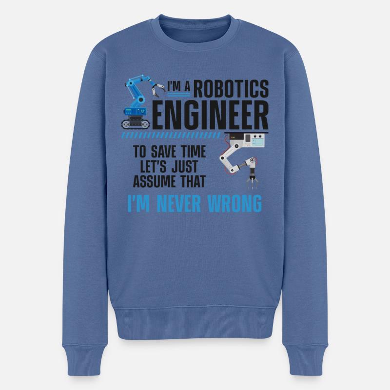 Robot Robotics Engineer I'm A - Männer Premium Bio Pullover - Taubenblau
