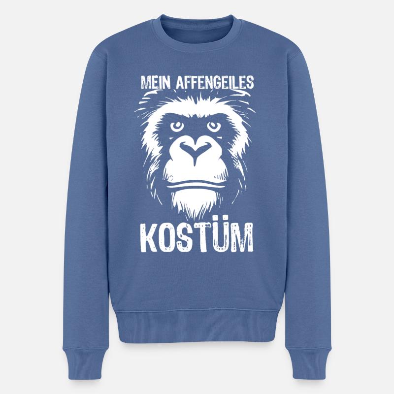Fastnacht - Karneval - Kostüm - Spruch - Affengeil - Männer Premium Bio Pullover - Taubenblau