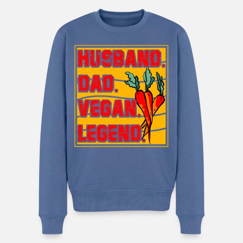 Mari papa Vegan Legend - Pull Premium bio Homme - bleu pigeon