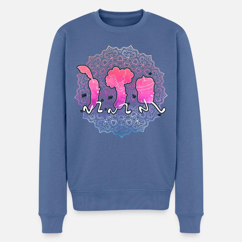 Veganes Gemüse - Männer Premium Bio Pullover - Taubenblau