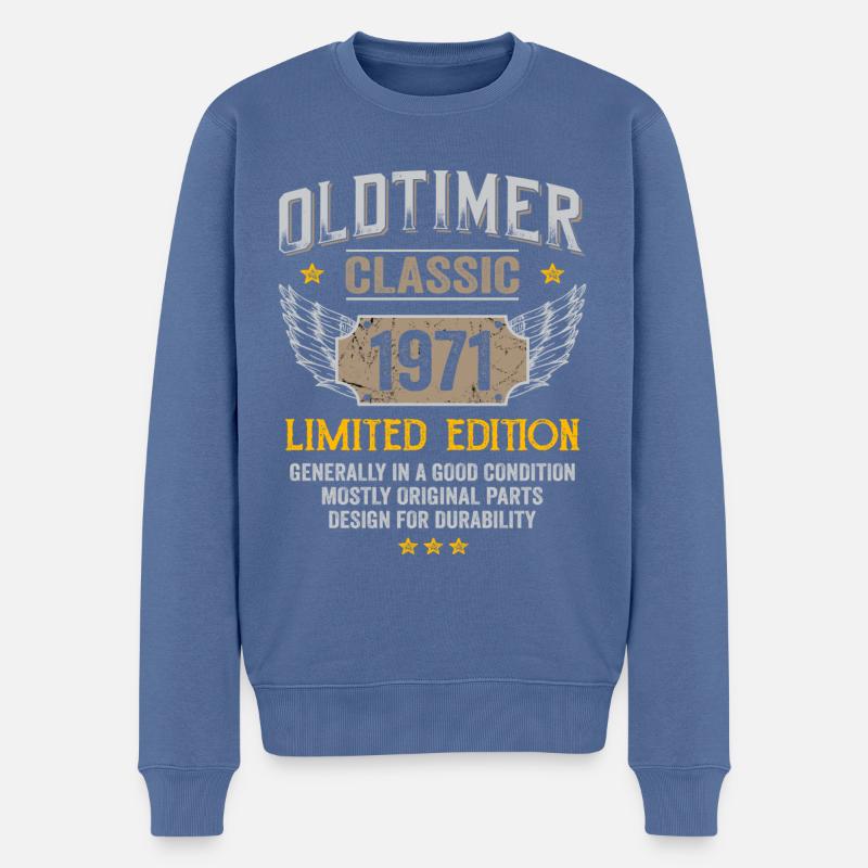 Geburtstag 1971 Classic Limited Edition 1971 - Männer Premium Bio Pullover - Taubenblau