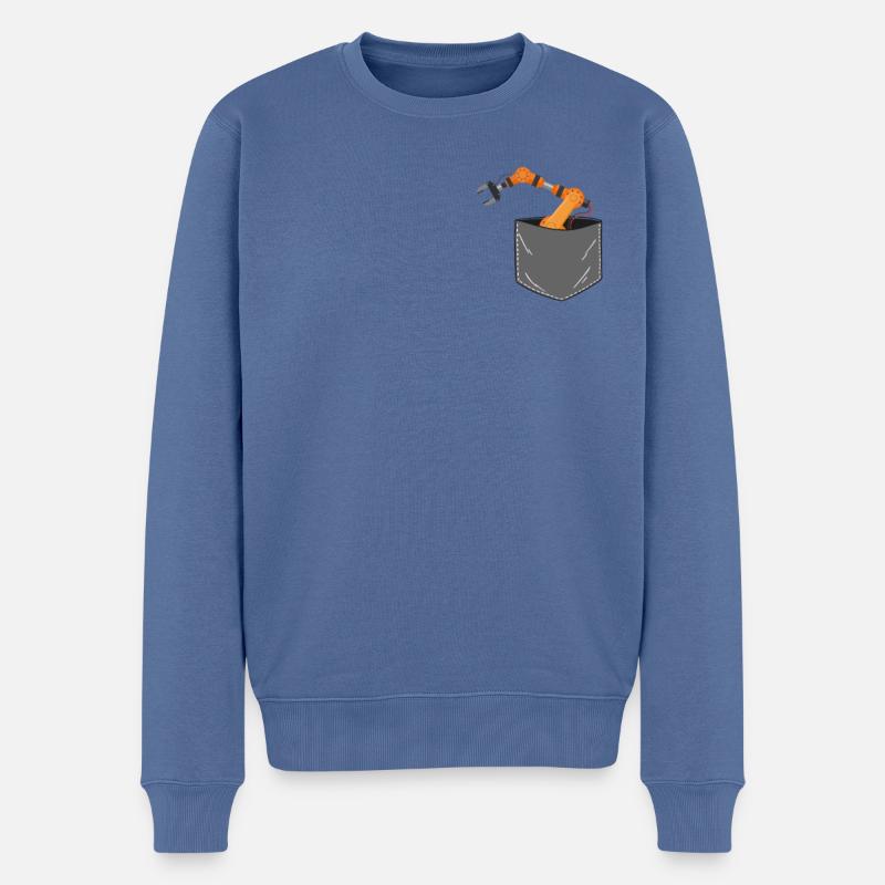 Robot Robotics Engineer Pocket - Männer Premium Bio Pullover - Taubenblau