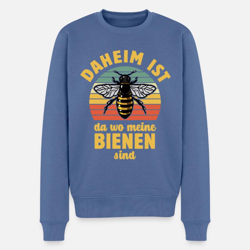 Bienenflüsterer - Biene - Imker- Honig - Männer Premium Bio Pullover - Taubenblau