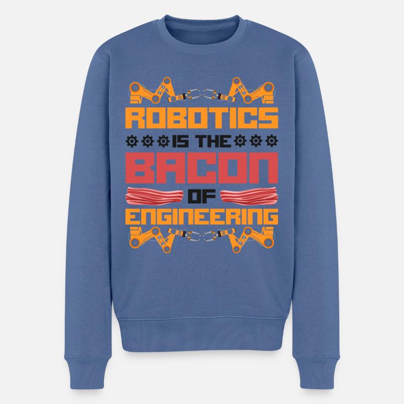 Robot Robotics Engineer Bacon - Männer Premium Bio Pullover - Taubenblau
