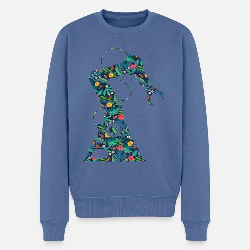 Robot Robotics Engineer Flower - Männer Premium Bio Pullover - Taubenblau