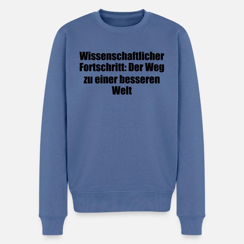 Wissenschaft - Wissenschaftlicher Fortschritt: - Männer Premium Bio Pullover - Taubenblau