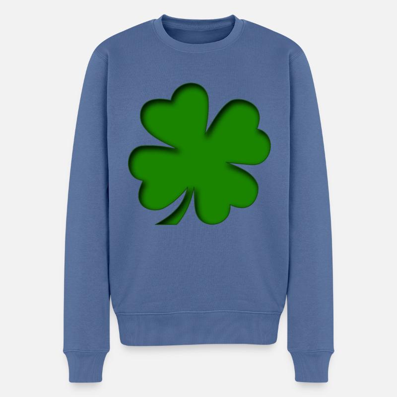 St Patrick - Trèfle - Trèfle - Pull Premium bio Homme - bleu pigeon