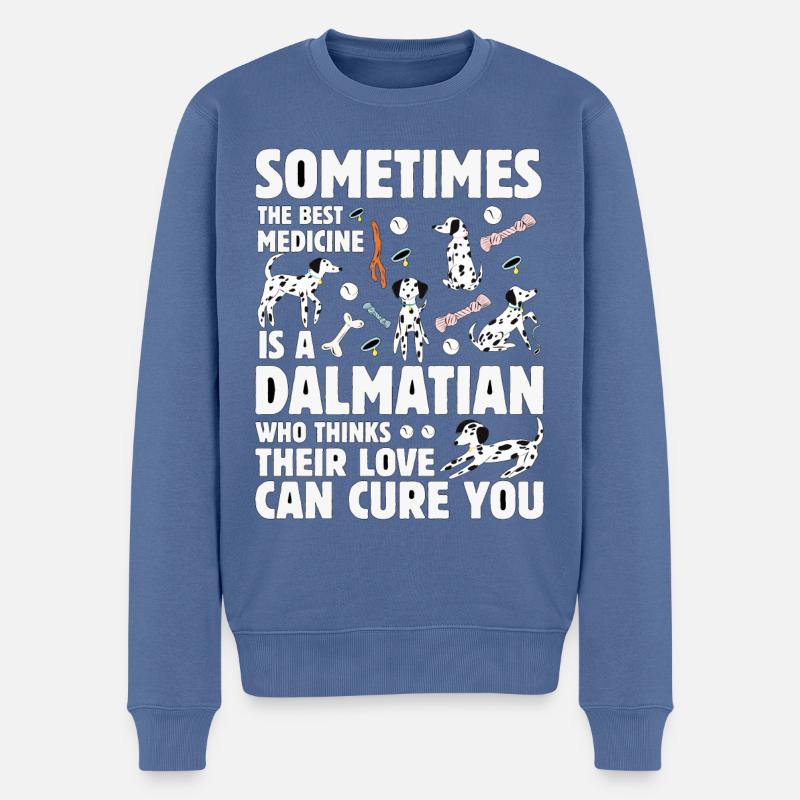 Drôle de dicton dalmate - Pull Premium bio Homme - bleu pigeon