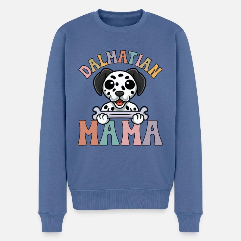 Dalmatian Mama - Männer Premium Bio Pullover - Taubenblau