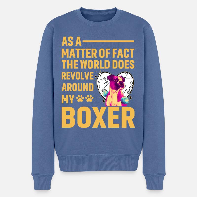 Boxer - Männer Premium Bio Pullover - Taubenblau