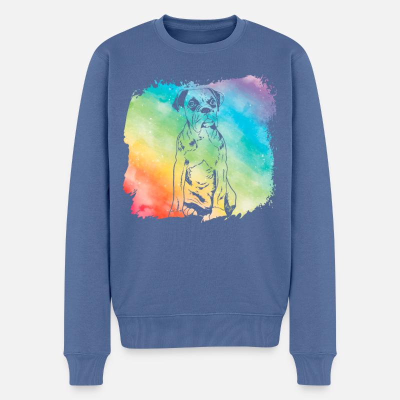 Boxer - Männer Premium Bio Pullover - Taubenblau