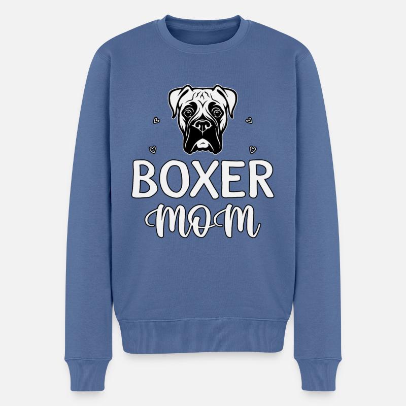 Maman boxeuse - Pull Premium bio Homme - bleu pigeon