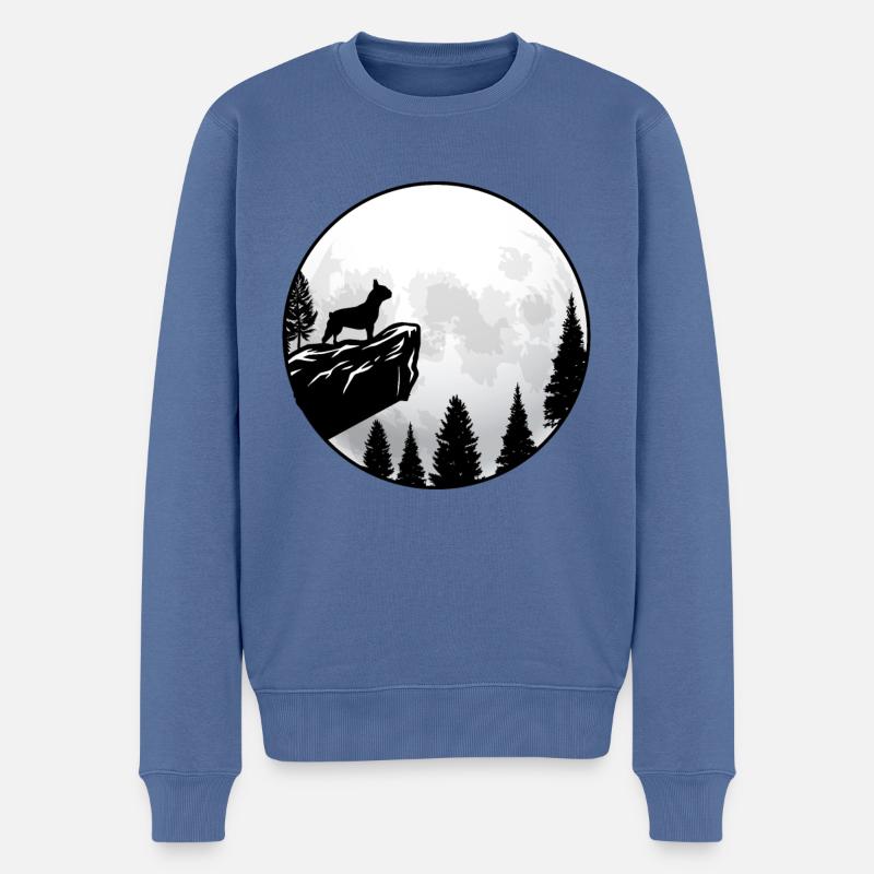 French Bulldog - Männer Premium Bio Pullover - Taubenblau