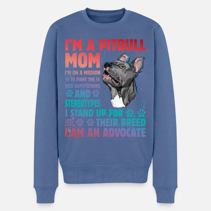 Pitbull Lustiger Spruch - Männer Premium Bio Pullover - Taubenblau