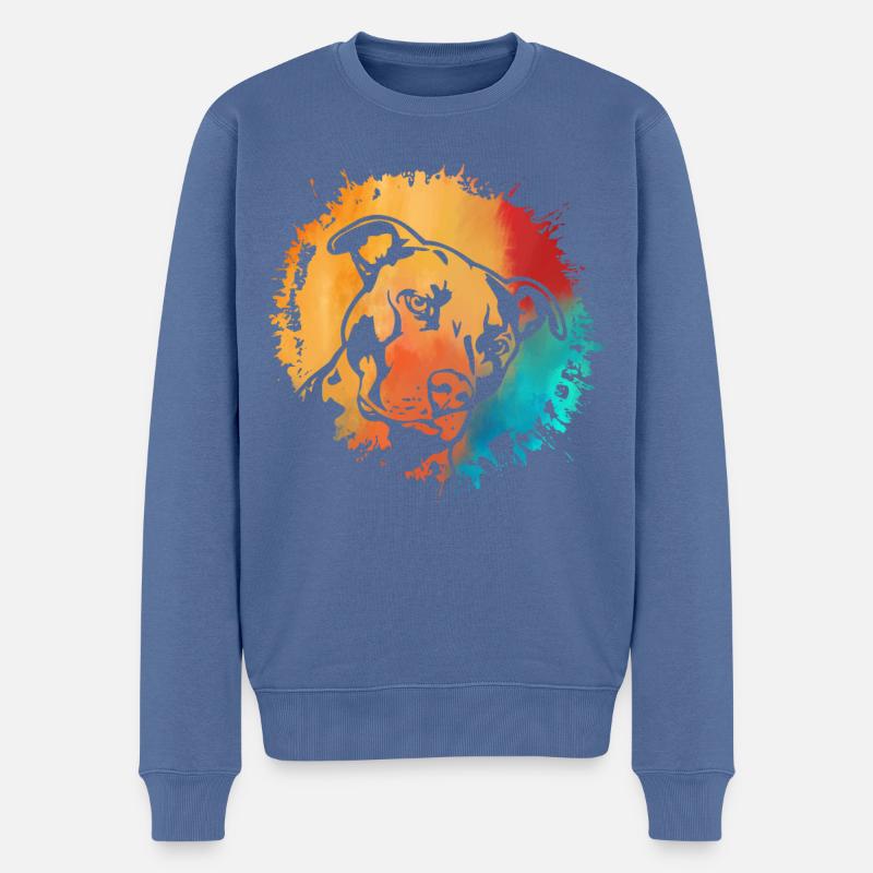 Pitbull - Männer Premium Bio Pullover - Taubenblau