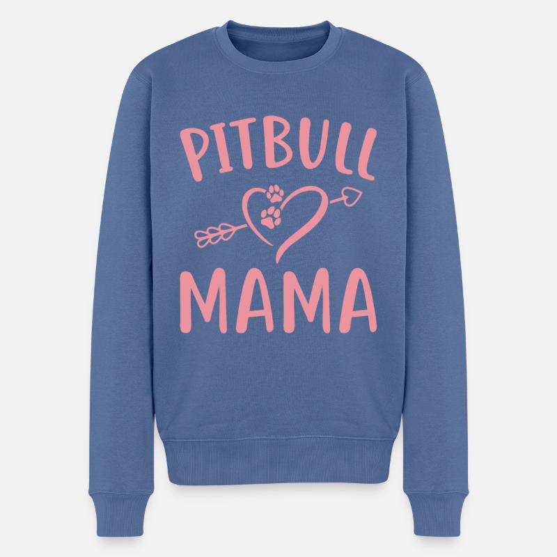 Pitbull Mama - Pull Premium bio Homme - bleu pigeon