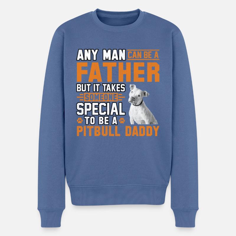 Pitbull Papa Père - Pull Premium bio Homme - bleu pigeon