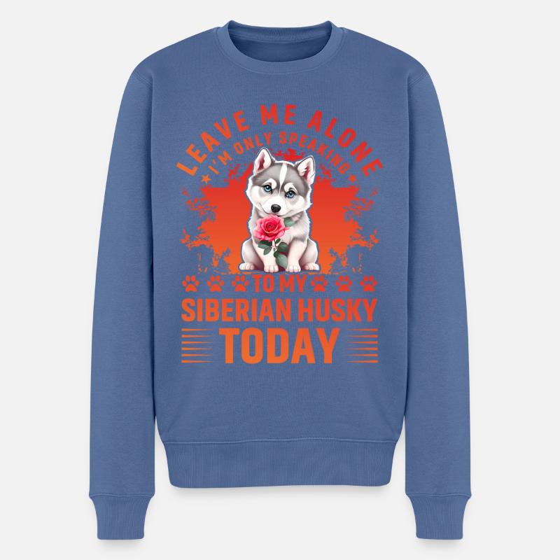 Husky Lustiger Spruch - Männer Premium Bio Pullover - Taubenblau