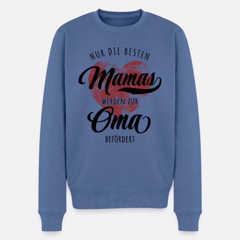 Nur die besten Mamas werden zur Oma befördert - Männer Premium Bio Pullover - Taubenblau