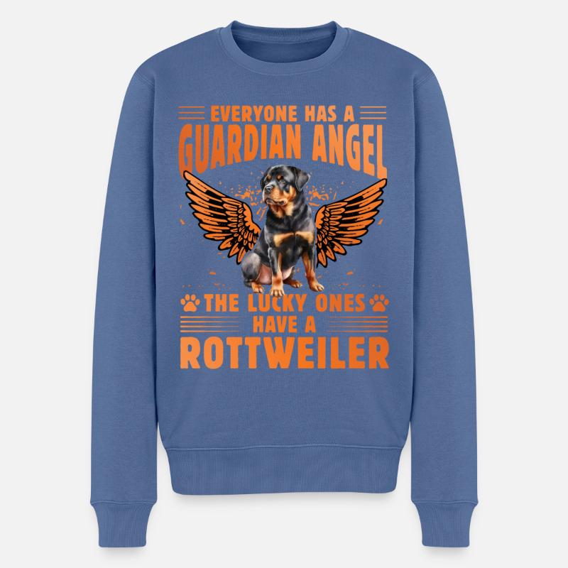 Guardian Angel Rottweiler - Männer Premium Bio Pullover - Taubenblau