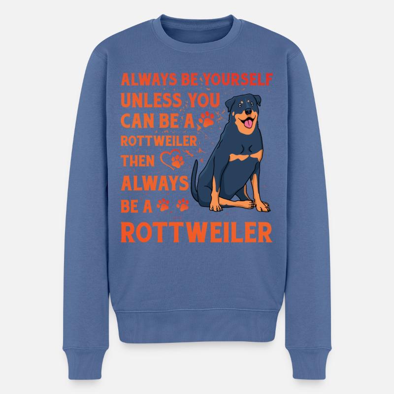 Rottweiler Lustiger Spruch - Männer Premium Bio Pullover - Taubenblau