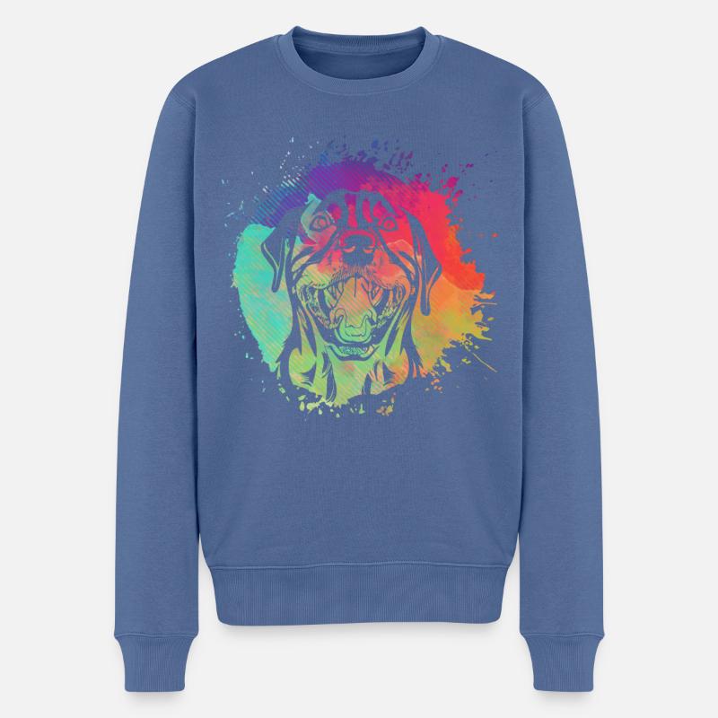 Rottweiler Rétro - Pull Premium bio Homme - bleu pigeon