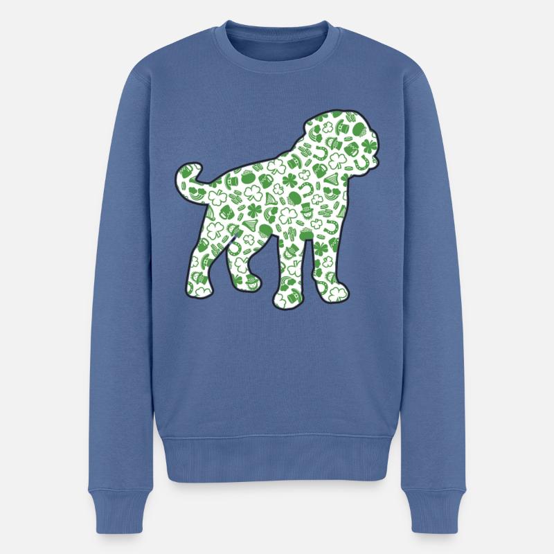Rottweiler Saint-Patrick Irlandais - Pull Premium bio Homme - bleu pigeon