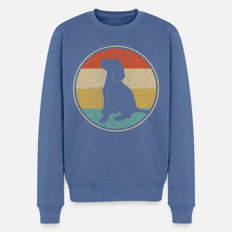 Beagle Hund Retro - Männer Premium Bio Pullover - Taubenblau