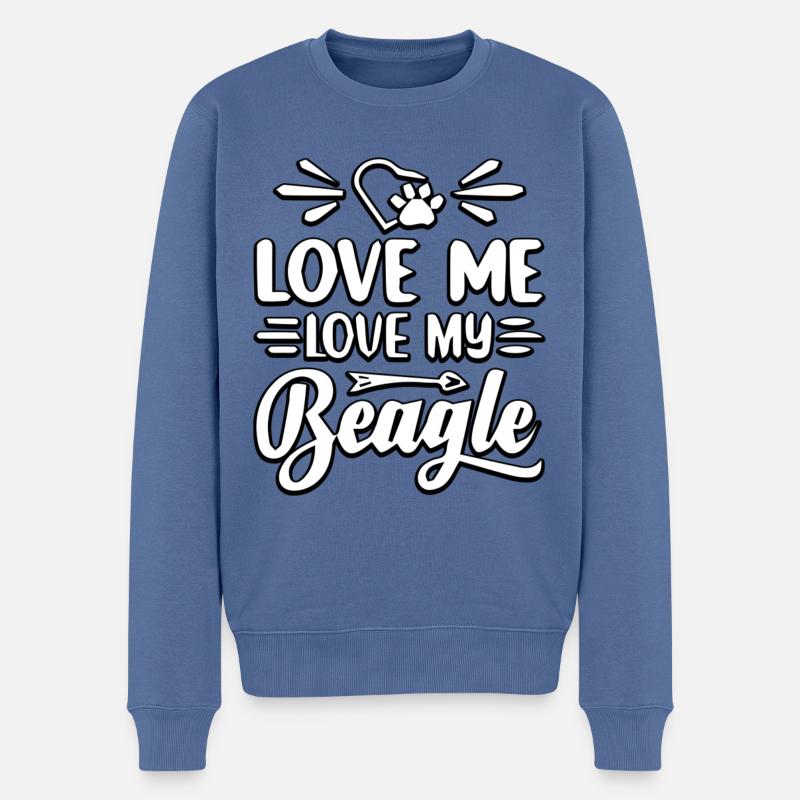 Aime-moi aime mon beagle - Pull Premium bio Homme - bleu pigeon