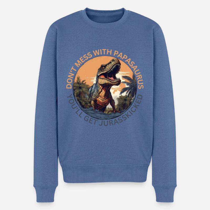 Papasaurus Dinosaur Kids Dinos Cadeau - Pull Premium bio Homme - bleu pigeon