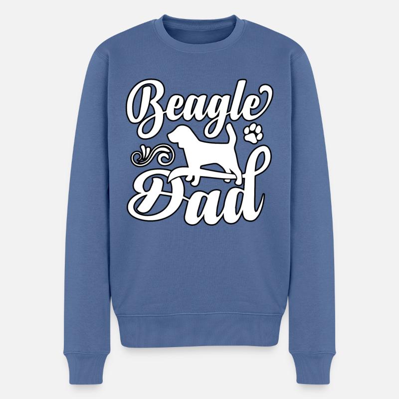Beagle dad - Männer Premium Bio Pullover - Taubenblau