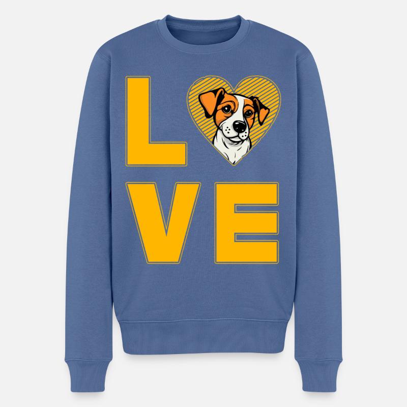 Beagle Love - Männer Premium Bio Pullover - Taubenblau