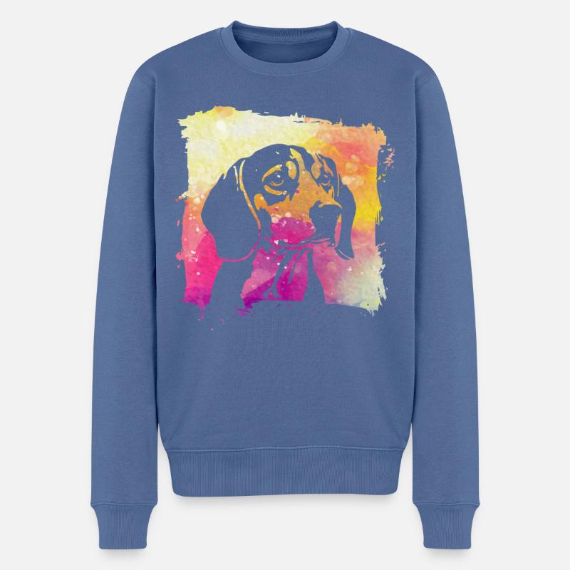 Beagle - Pull Premium bio Homme - bleu pigeon