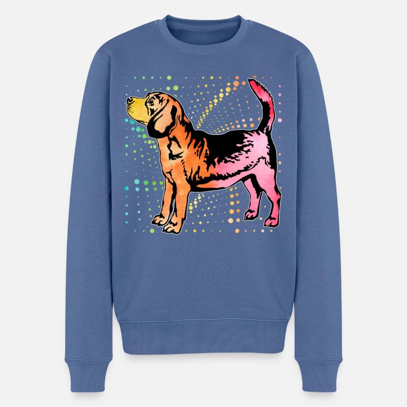 Beagle - Pull Premium bio Homme - bleu pigeon